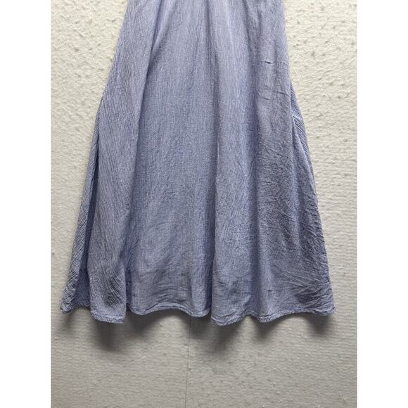 Y2K Blue Gingham Wrap Front Dress Off the Shoulders Size Med Pockets Fairy Lined - Picture 2 of 11